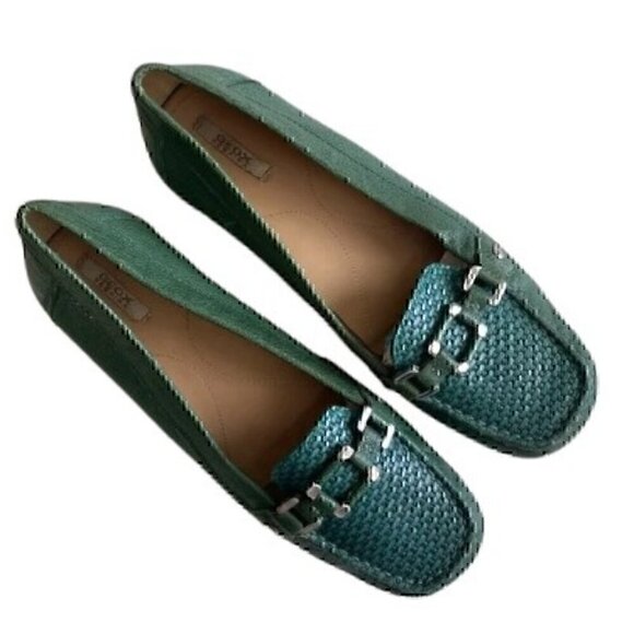 Geox Women's Green Leather Loafer size 37 1/2 - Picture 6 of 12